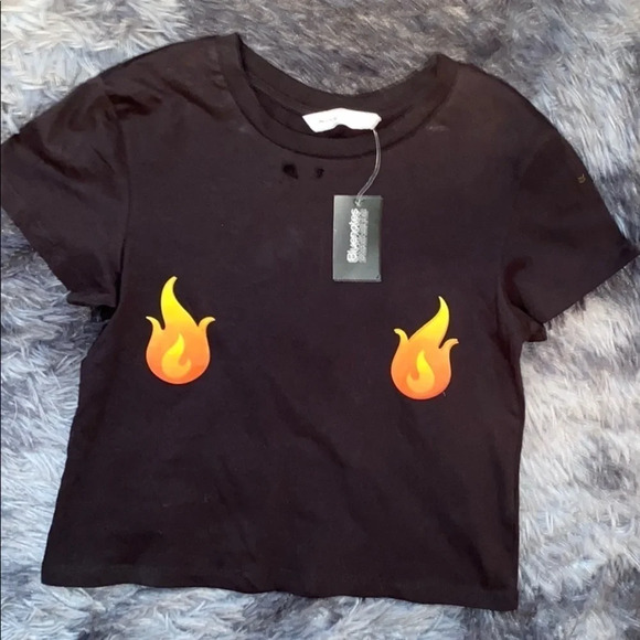 NWT bluenotes black fire crop top S - Picture 12 of 14